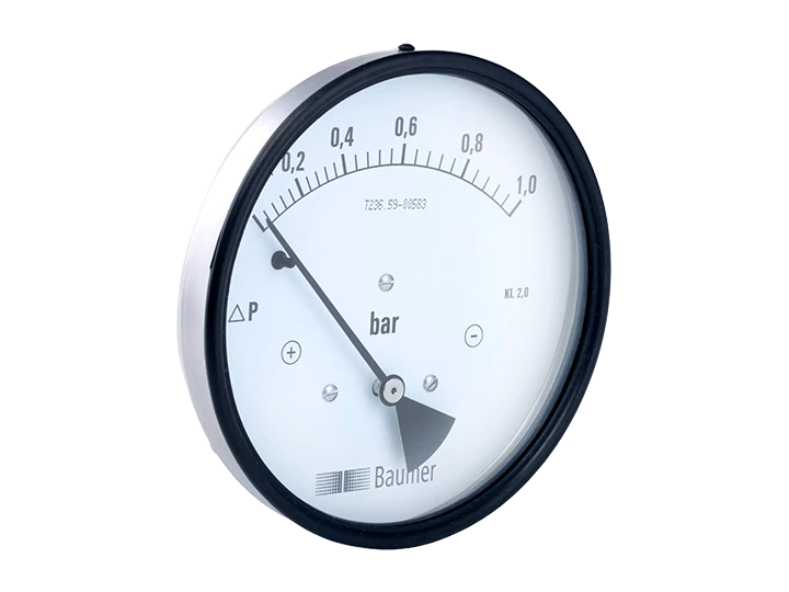 Differential pressure gauges with piston