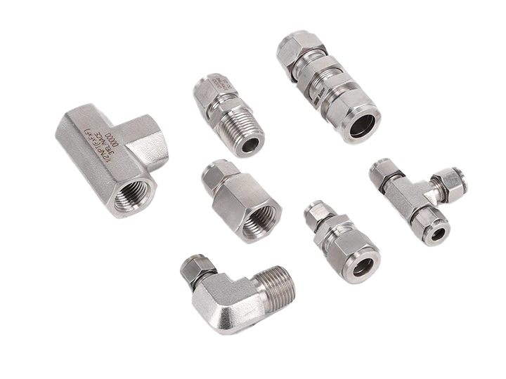 Double compression tube fittings