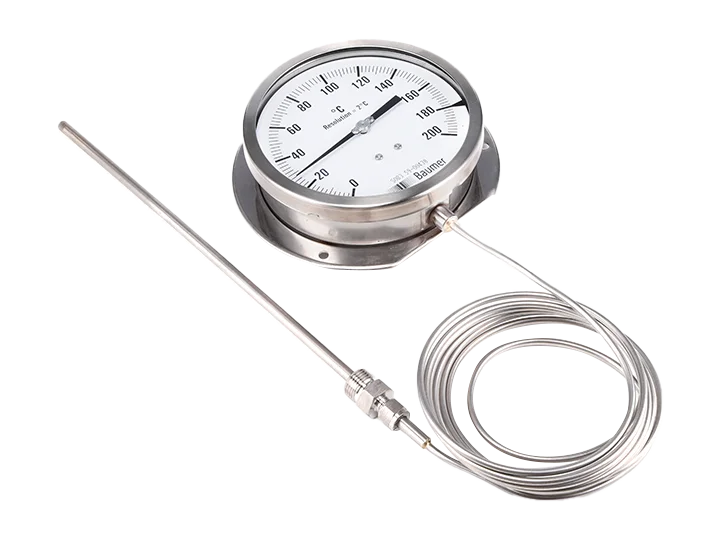 Gas filled temperature gauges